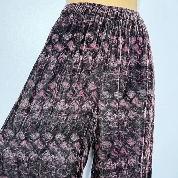 Johnny Was Los Angeles Women's XS Ulla Velvet Wide Leg Pants Embroidered Pocket - Picture 6 of 15